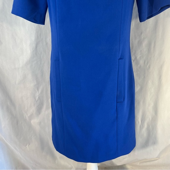 The Limited Royal Blue Short Sleeve Crew Neck Lined Knee  Length Sheath Dress 4 - Picture 2 of 11